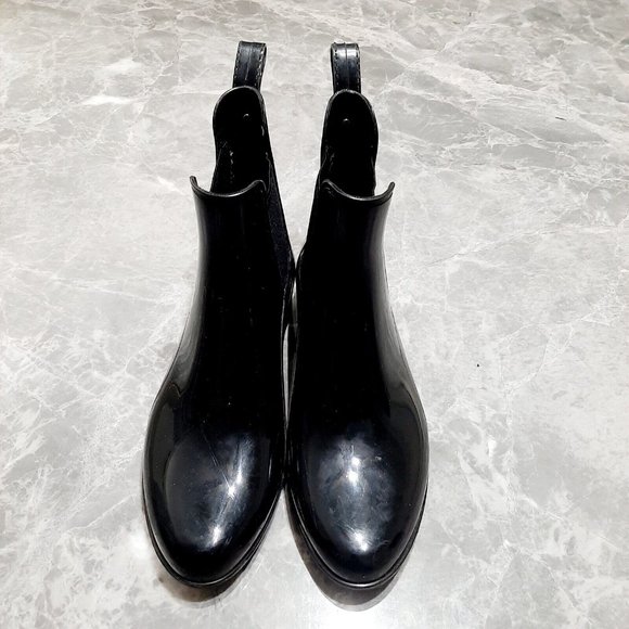 Sam Edelman Shoes - Sam Edelman Glossy Chelsea Rain Boots Protective Blk Rubber Women's SZ 6